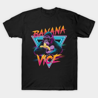 Banana Vice - Synthwave Gorilla T-Shirt